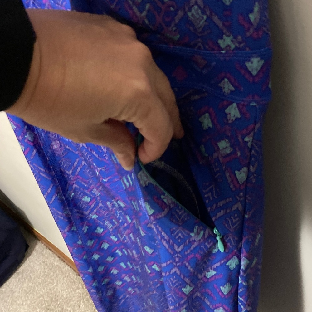 Title Nine Blue and Purple Patterned Mini Dress, Size 4 lightweight summer dress - Picture 5 of 10
